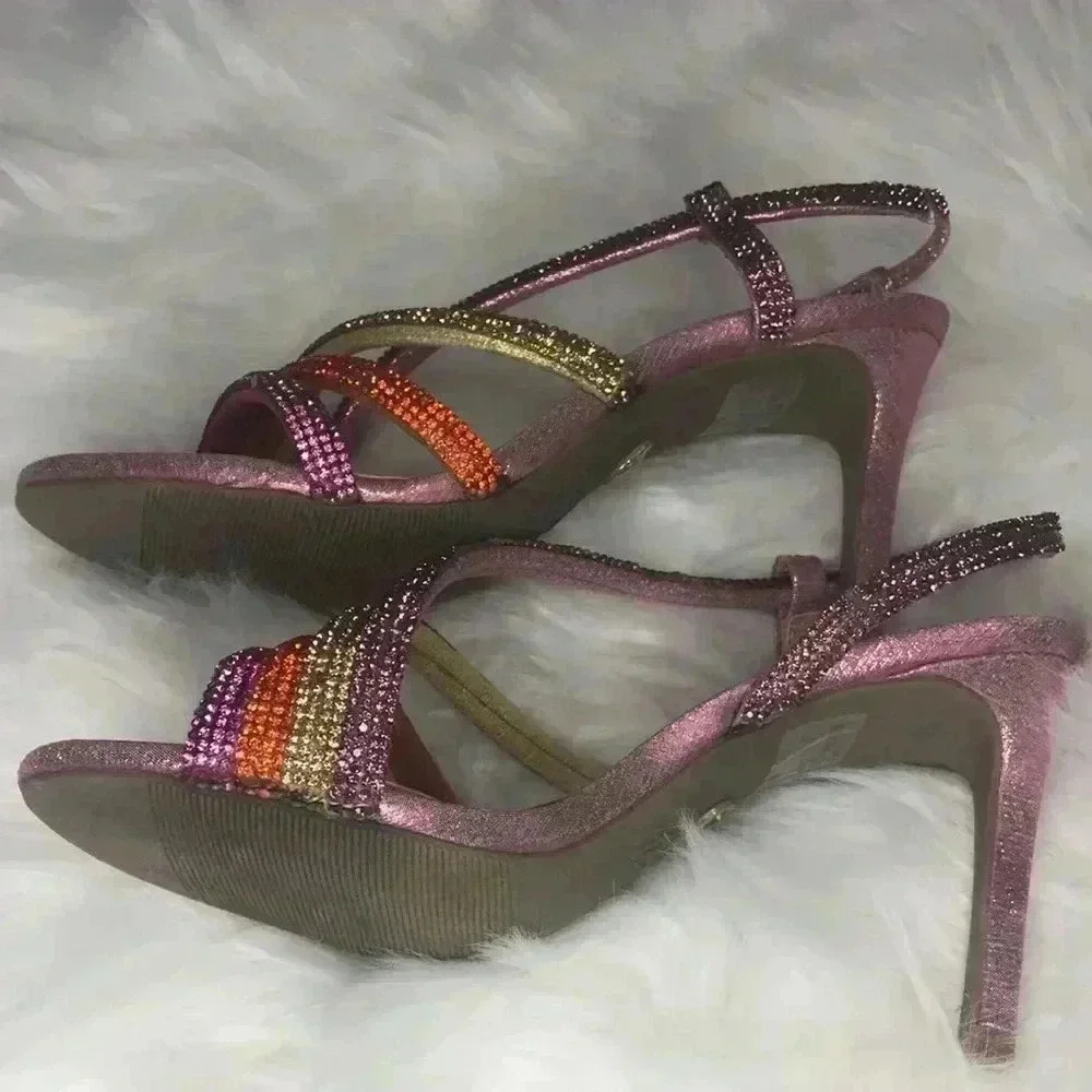 THALIA SODI Women’s Rhinestone Stiletto Heel Sandals